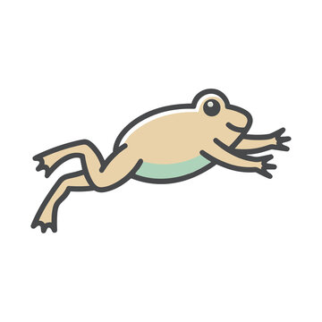 Cartoon frog jumping