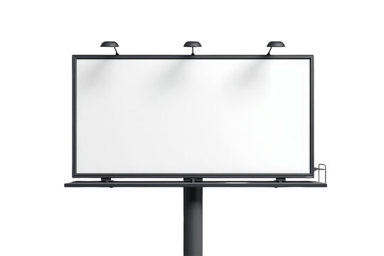 Blank outdoor billboard with three spotlights
