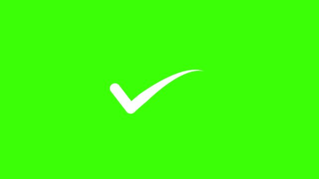 White checkmark appears on green screen confirming selection