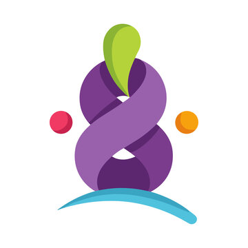 Abstract number 8 logo with colorful elements