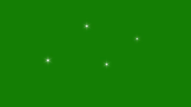 white cartoon, flat, vector, doodles style stars blinking. sparkle Star light effect Sparkling stars shine animation on black background. fast glitter star motion. 4k