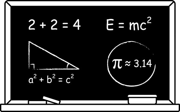 Vector illustration of blackboard with math equations, education concept, back to school