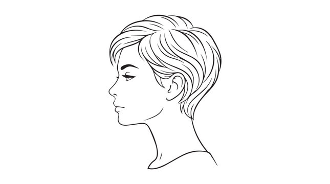 Graceful profile sketch of a woman's head in minimalist line art.