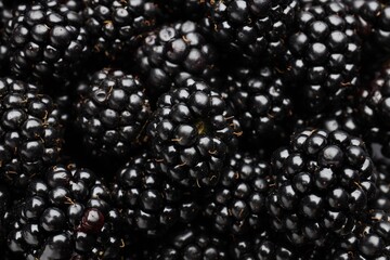 Heap of ripe tasty blackberries as background, closeup © New Africa