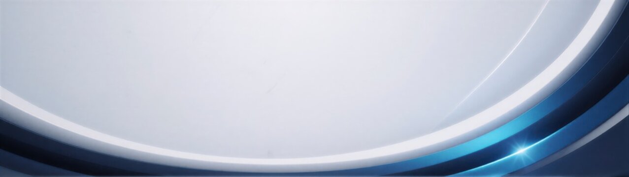 Clean corporate presentation background with cyan navy curved bands framing a bright white central area