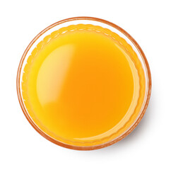 Fresh apricot juice in glass isolated on white, top view © New Africa