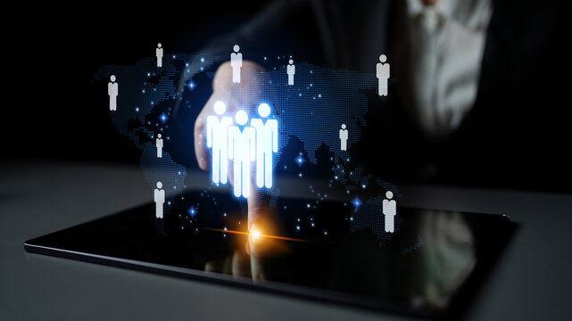 Global human network and workforce distribution highlight human, network, and global presence through digital connection and team coordination Latch