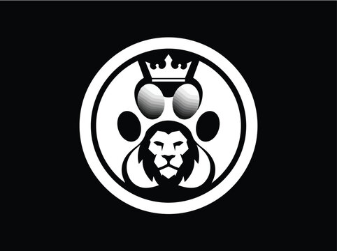 Crown Lion Paw Print Royal Symbol Design