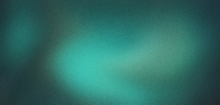 Teal abstract background with grainy texture and soft bokeh light, dark turquoise gradient backdrop for cinematic overlays, moody emerald green wallpaper with subtle noise and blurry glow