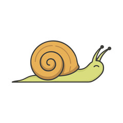 Cartoon snail with shell isolated on transparent background © wanda