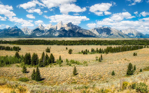Grand Teton mountain range in Wyoming