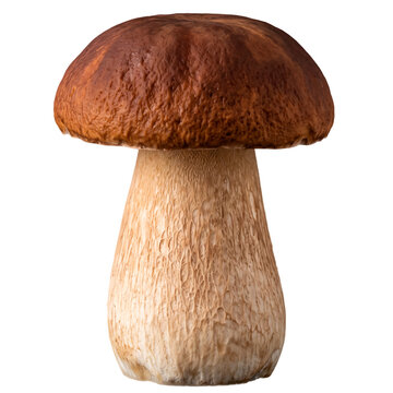 Cogumelo porcini fresco marrom png fundo transparente