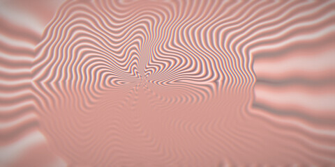 Naklejka premium Red wavy ridges spread in a radial mandala like blown glass, glowing softly through a dark cinematic grain.