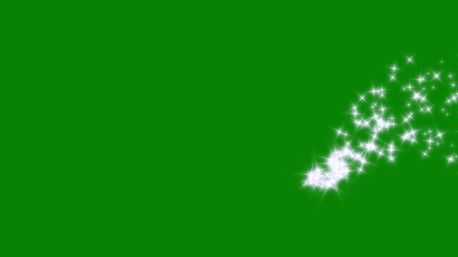 Glowing 2d star sparkle animation doodle cartoon twinkling stars with glitter burst effect magic sparkles glitter line stars shining sparkle motion on transparent overlay, green screen 4k loop