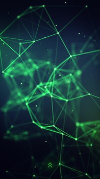 Social Media Vertical series 1080x1920 - Animated Background green shining nodes conected