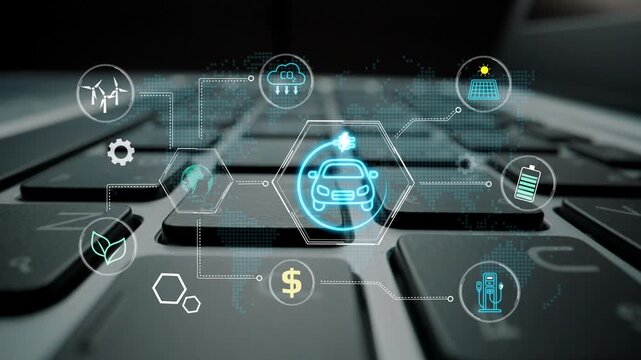 Modern Technology and Innovation in Smart Transportation Featuring Electric Vehicle Concepts and Sustainable Energy Solutions on a Keyboard Background. Entropy.