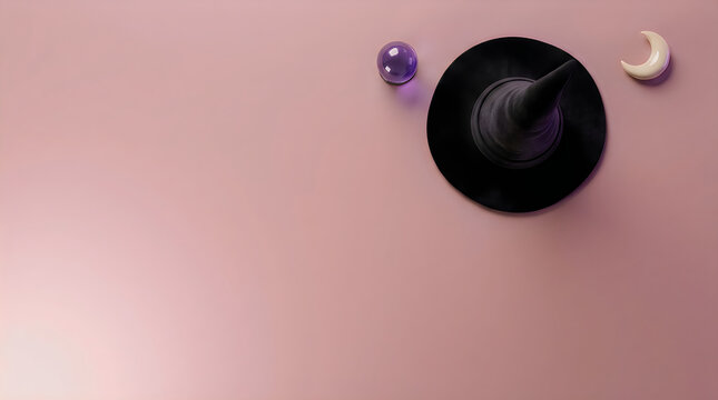 Minimalist composition of gemstones and crystals on a soft pink gradient background