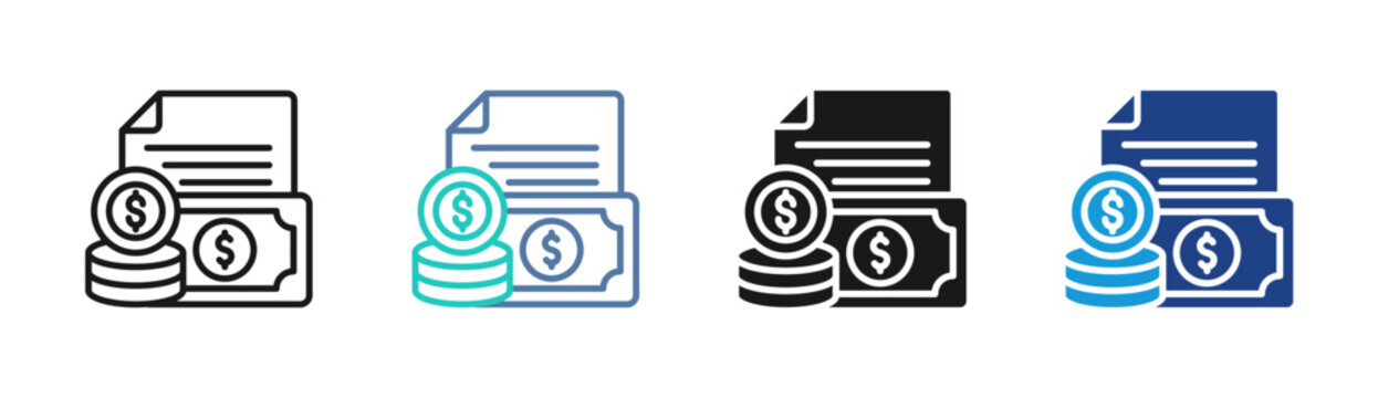 Finance Report icon set multiple style collection