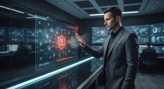 System Administrator Revoking Compromised User Access on Holographic Interface