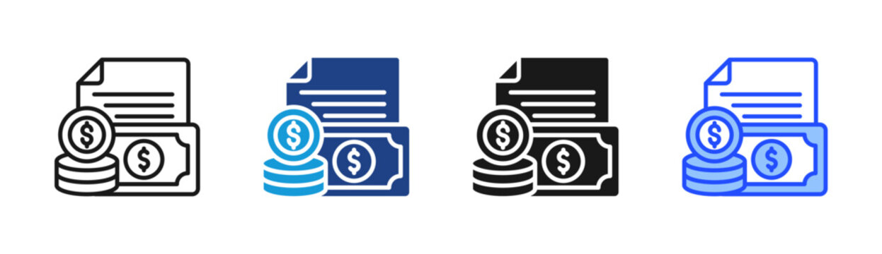 Finance Report icon set multiple style collection
