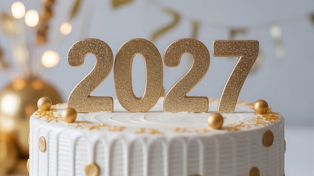 2027 year number with rustic golden texture on textured background