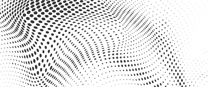 Abstract black elongated oval pattern with diagonal flowing arrangement, modern minimalist geometric background for wallpaper, print and Vector Illustration