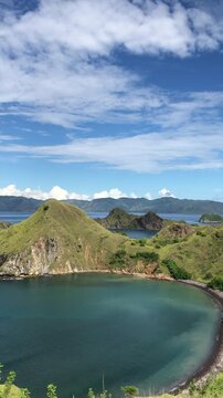 Breathtaking panoramic view of Padar Island in Komodo National Park Indonesia.