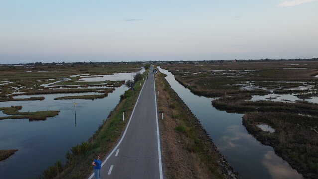 Aerial View of Lio Piccolo Marshlands in the Venice Lagoon