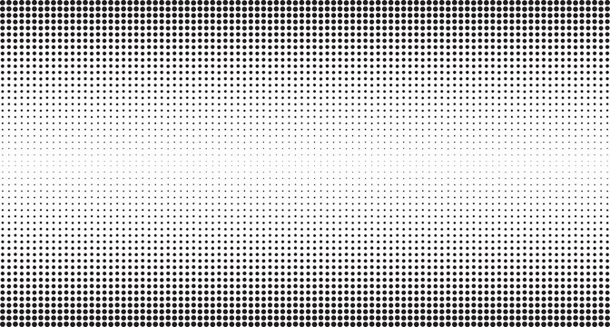 fun beautiful black and white shadow halftones retro pop art funky urban colorful comic book. Dotted halftone gradient texture. Vanishing polka dot background. 