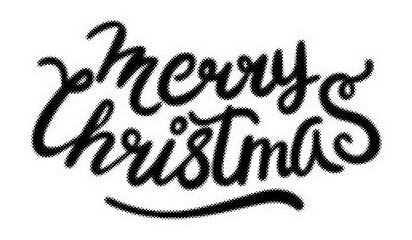 Merry Christmas calligraphy text with a halftone dotted texture isolated on white background transparent background © AbstractZone