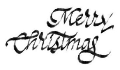 Merry Christmas calligraphy text with a halftone dotted texture isolated on white background transparent background © AbstractZone