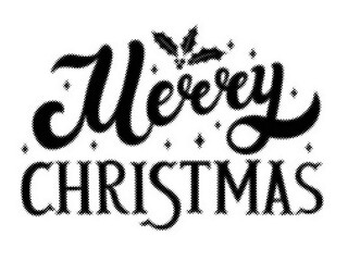 Merry Christmas hand lettering calligraphy design with halftone texture effect isolated transparent background © AbstractZone
