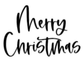 Merry Christmas hand written calligraphy isolated on a white background with halftone texture effect transparent background © AbstractZone