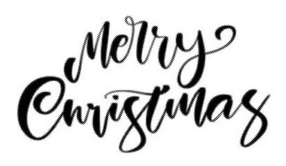 Merry Christmas handlettered brush calligraphy isolated on a white background for festive holiday cards transparent background © AbstractZone