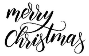 Merry Christmas handlettered brush calligraphy isolated on a white background for festive holiday cards transparent background © AbstractZone