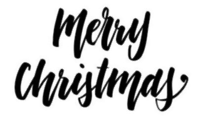 Merry Christmas handlettered brush calligraphy isolated on a white background transparent background © AbstractZone