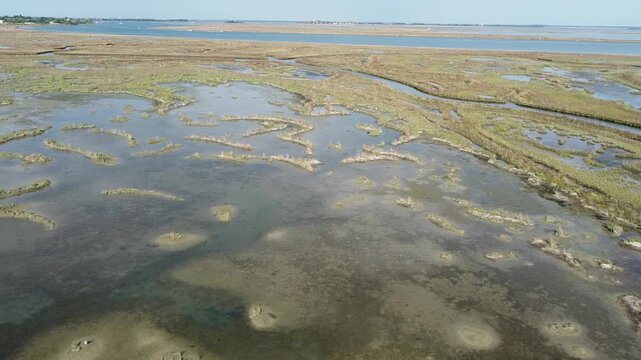 Aerial View of Lio Piccolo Marshlands in the Venice Lagoon