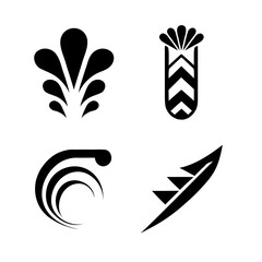 Fototapeta premium Black and White Abstract Organic and Geometric Logo Elements