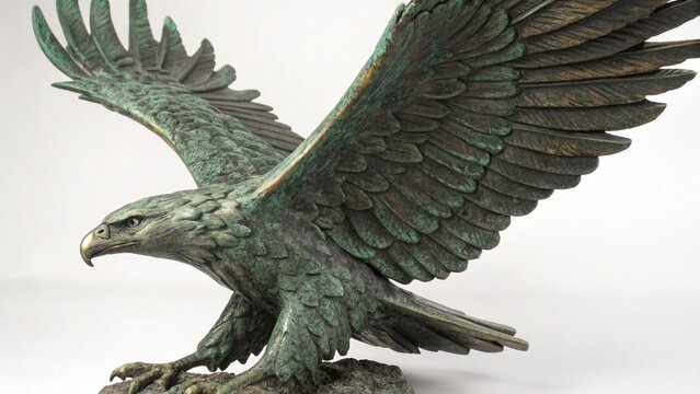 Bronze Eagle Sculpture