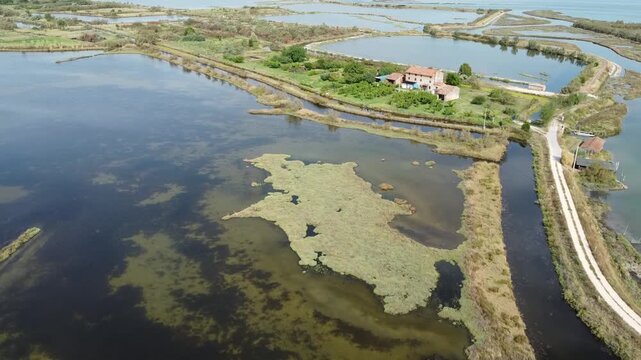 Aerial View of Lio Piccolo Marshlands in the Venice Lagoon