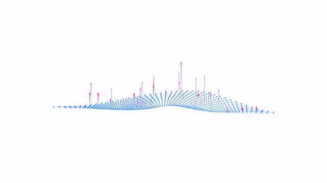Data visualization graph displays a series of blue vertical lines representing digital information flow against a clean white background, providing ample copy space for modern professional designs.