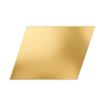 Golden parallelogram shape isolated on transparent background