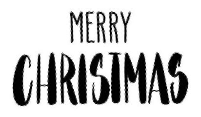 Merry Christmas typography design with a halftone dotted texture effect for festive holiday cards and seasonal winter greetings transparent background © AbstractZone
