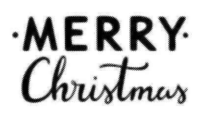 Merry Christmas typography design with halftone dot pattern texture effect transparent background © AbstractZone