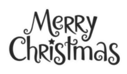 Merry Christmas typography design with halftone dot pattern texture effect transparent background © AbstractZone