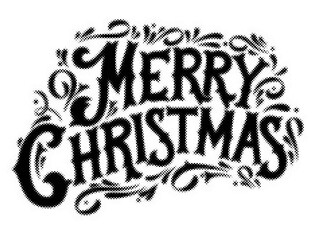 Merry Christmas typography design with vintage decorative flourish elements and halftone dot texture effect isolated on white transparent background © AbstractZone