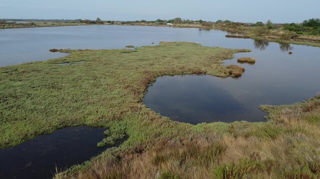 Aerial View of Lio Piccolo Marshlands in the Venice Lagoon