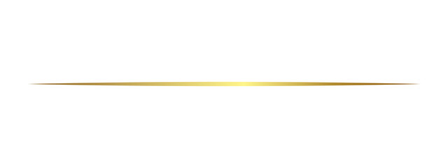 Elegant thin horizontal gold line divider with a shiny metallic gradient effect © mimo