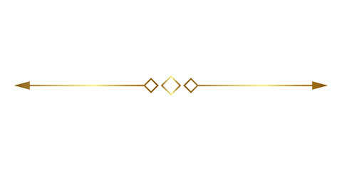 Elegant gold line divider with geometric diamond shapes for luxury design and page decoration © mimo