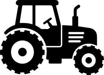 Tractor Icon - Agricultural Farming Vehicle Solid Black Vector Symbol © Berk